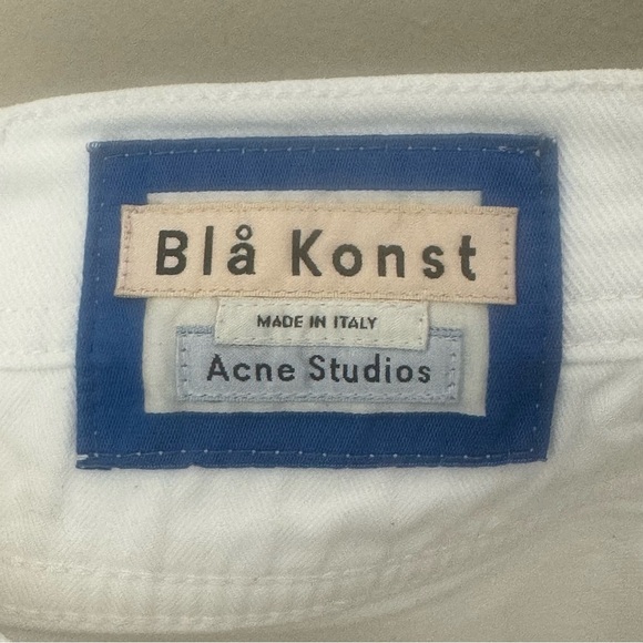 ACNE STUDIOS Bla Konst Slim Leg Jeans Ankle Skinny Mid-Rise White Size 33 - Picture 3 of 15